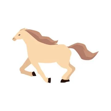 Thoroughbred beautiful horse galloping a vector isolated illustration. Stock Illustration