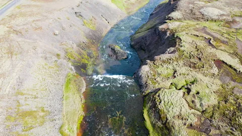 Thorufoss waterfall area in Iceland Stock Footage 248447203