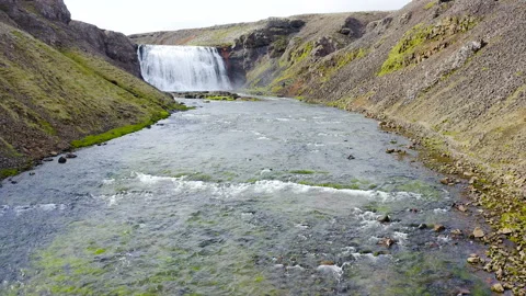 Thorufoss waterfall area in Iceland Vídeos de archivo 248447400