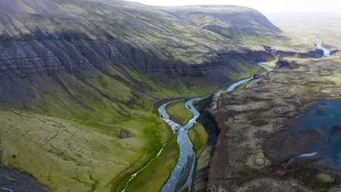Thorufoss waterfall area in Iceland Stock Footage 282513174