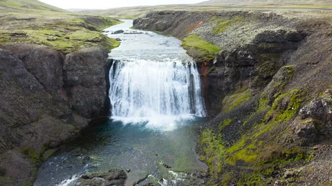 Thorufoss waterfall area in Iceland Stock Footage 282517168