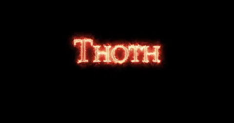 Thoth, ancient egyptian deity, written with fire. Loop Stock Footage 227119472