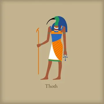Thoth - God of wisdom and knowledge icon 스톡 일러스트