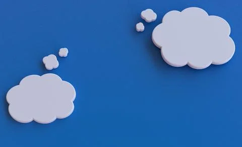 Though clouds visionary thinking imagination concept dream white clouds on .. Illustrazione stock