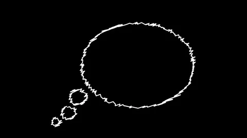 Thought bubble animated hand drawn scribble dream cloud wiggling loop overl.. Stock Footage 342963199