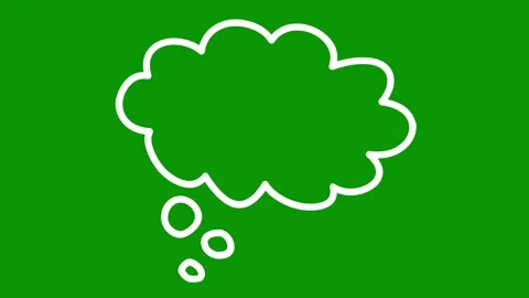 Thought bubble animating as drawn by invisible pencil on green screen. 動画素材 334701268