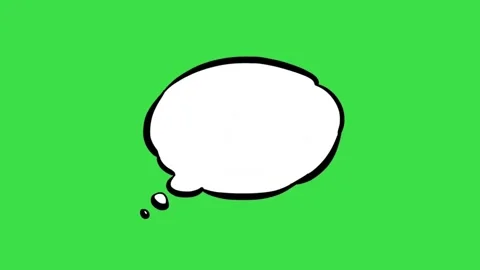 Thought bubble animation on green background with subtle floating motion graphic Stock Footage 329905417