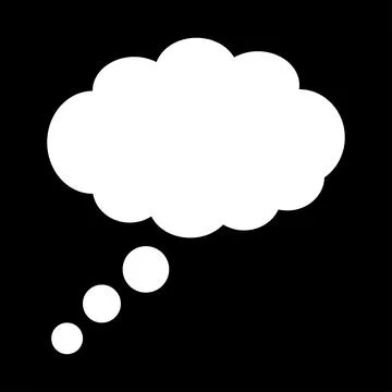 A thought bubble on a black background. Infographic design Stock Illustration