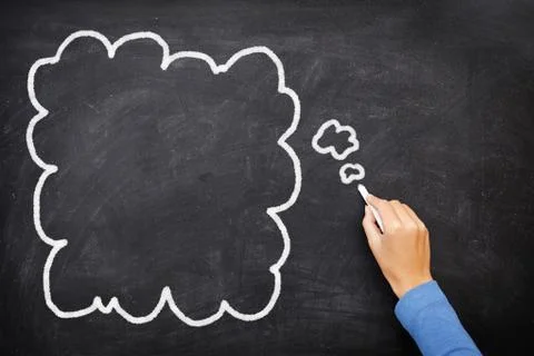 Thought bubble blackboard / chalkboard Stock Photos