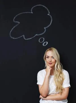  Thought bubble blackboard / chalkboard. Thought bubble drawing with chalk... Stock Photos