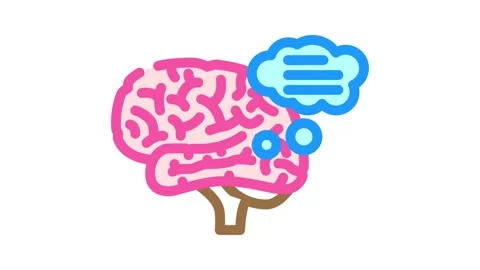 Thought bubble brainstorm color icon animation Stock Footage 327261934