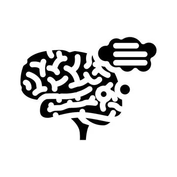 Thought bubble brainstorm glyph icon vector illustration Stock Illustration