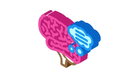 Thought bubble brainstorm isometric icon animation Stock Footage 327283364