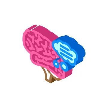Thought bubble brainstorm isometric icon vector illustration イラスト素材