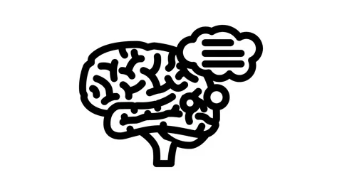 Thought bubble brainstorm line icon animation Stock Footage 326754117