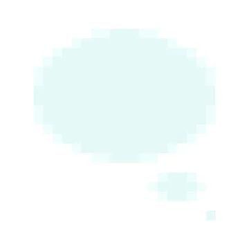 Thought bubble cloud dream message pixel art style game icon light blue palette Ilustración de archivo
