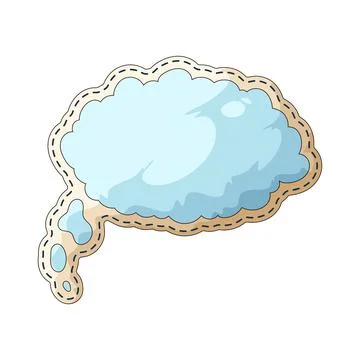 Thought bubble cutout illustration Stock Illustration