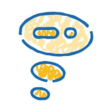 Thought bubble doodle thinking process and imagination concept Stock Illustration