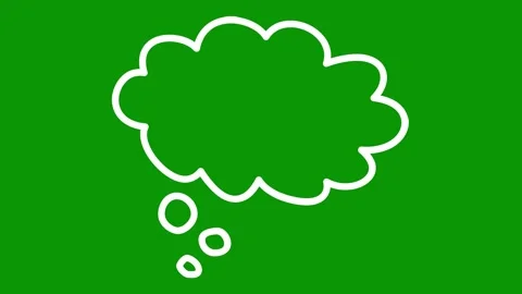 Thought bubble with dots being smoothly drawn by pencil on green screen. Stock Footage 334701263