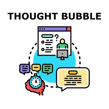 Thought bubble generating business idea communication concept Stock Illustration