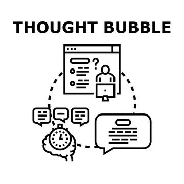 Thought bubble generating business idea communication concept 库存插图