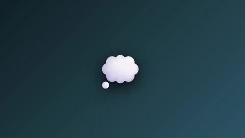 Thought bubble icon animation pulsing on dark blue gradient background Stock Footage 346739475