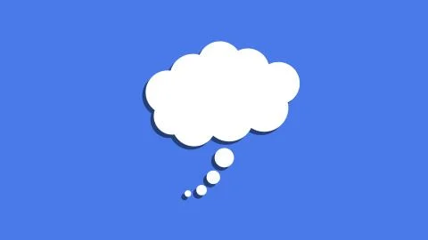 Thought bubble icon Concept of thinking, ideas and innovation blue white Stock Illustration