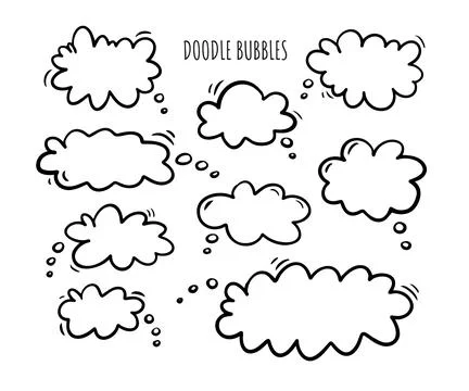 Thought bubble icon design. Smooth cloud Doodle Thought bubble icon trendy hand Stock Illustration
