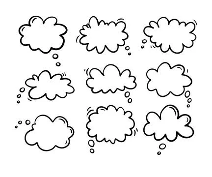 Thought bubble icon design. Smooth cloud Doodle Thought bubble icon trendy hand Stock Illustration