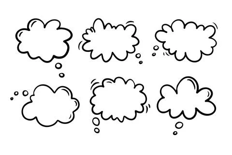 Thought bubble icon design. Smooth cloud Doodle Thought bubble icon trendy hand Stock Illustration
