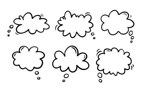 Thought bubble icon design. Smooth cloud Doodle Thought bubble icon trendy hand Stock Illustration