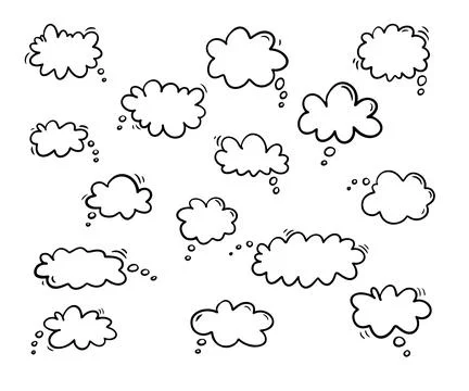 Thought bubble icon design. Smooth cloud Doodle Thought bubble icon trendy hand Stock Illustration