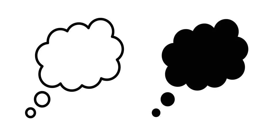Thought bubble icon vector, symbol, logo illustrations Stock Illustration
