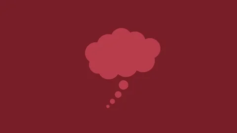 Thought bubble moving slow Animated icon Concept of thinking, ideas red Stock Footage