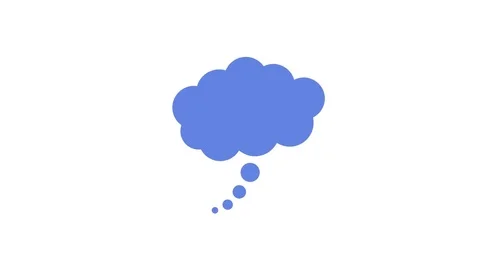 Thought bubble moving slow Animated icon Concept of thinking loop blue Stock Footage
