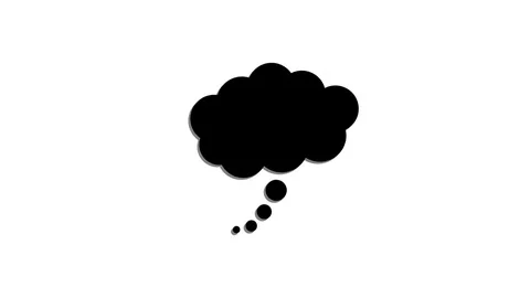 Thought bubble moving slow Animated icon Concept of thinking loop black Stock Footage