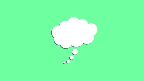 Thought bubble moving slow Animated icon Concept of thinking loop orange white Video stock 76992117