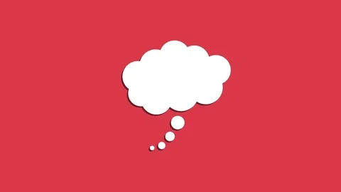 Thought bubble moving slow Animated icon Concept of thinking loop red white Stock-Footage 76992124