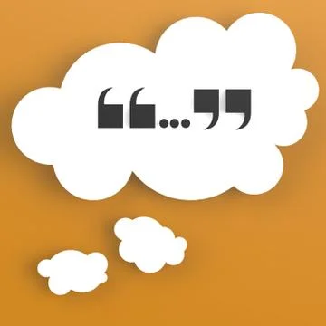 Thought bubble with orange color background Stock Illustration