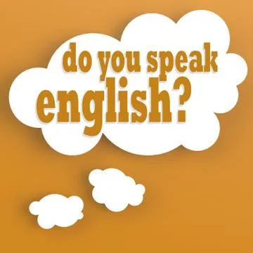 Thought bubble with orange color background Stock Illustration