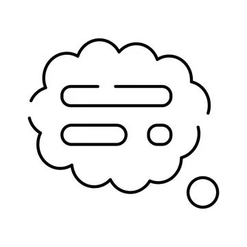 Thought bubble outline with placeholder text symbol Illustration