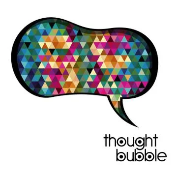 Thought bubble over white background vector illustration Stock Illustration