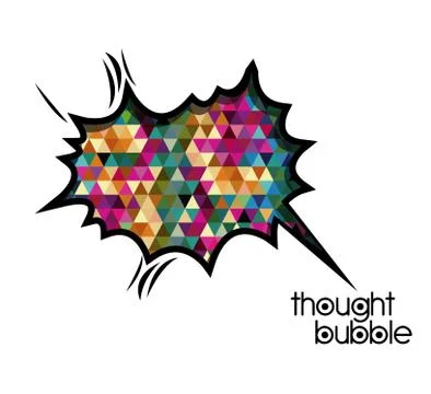 Thought bubble over white background vector illustration Illustrazione stock