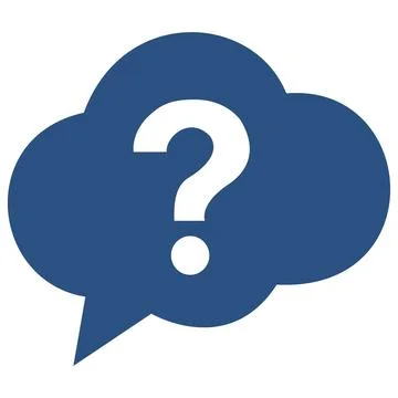 Thought bubble question mark icon. Thinking cloud symbol. Stock Illustration