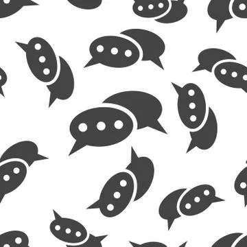 Thought bubble seamless pattern background icon. Business flat vector illustr Stock Illustration