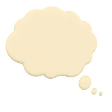 Thought bubble shape in light cream color isolated on white background Stock Illustration