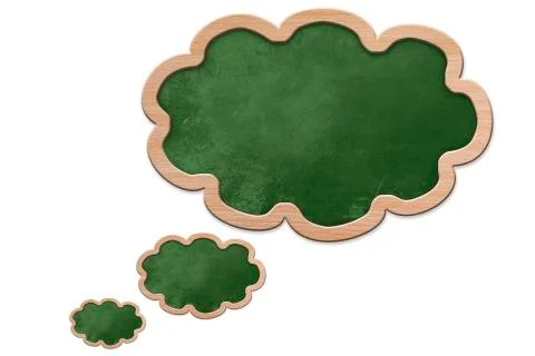 Thought bubble shaped blackboard Stock Illustration