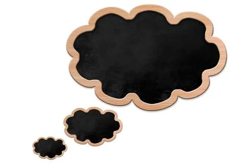 Thought bubble shaped blackboard Stock Illustration