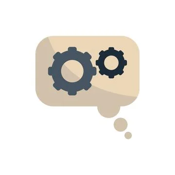 Thought bubble showing two gears working together Stock Illustration
