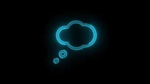 Thought bubble stroke icon glowing neon animation Stock Footage 289522398